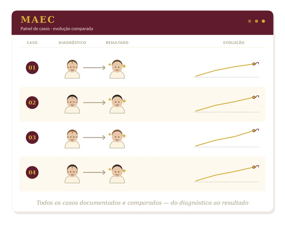 Programa MAEC: painel de casos com evolução comparada, do diagnóstico ao resultado